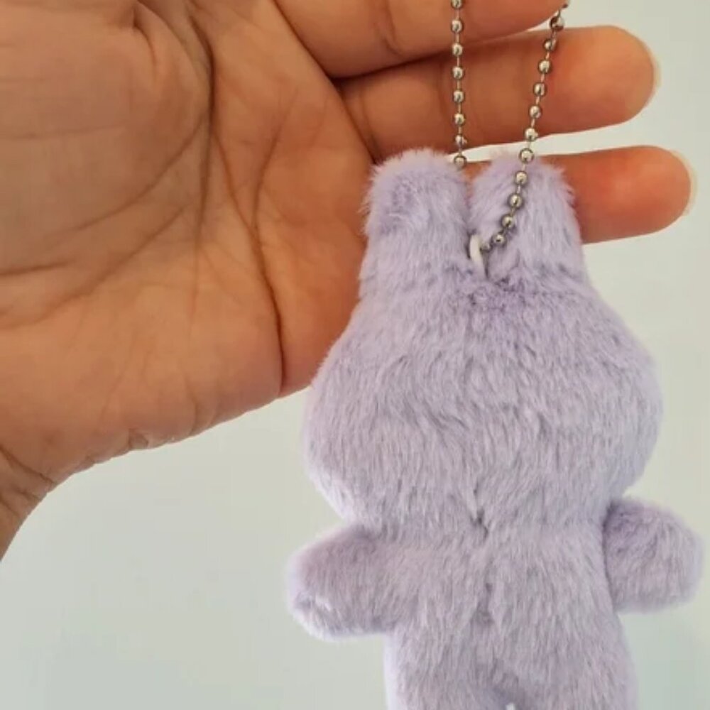 PURPLE Plush Bunny W/ BOW TIE KEYCHAIN /BAG CHARM NEW - Picture 4 of 7